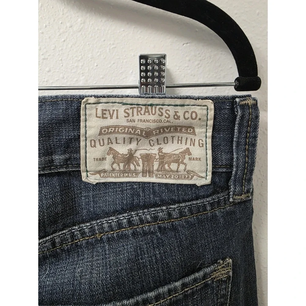 Levi's 514‎ Slim Straight Jeans Men's W34 L34 Blue Denim Green Tab Rare Eco Line